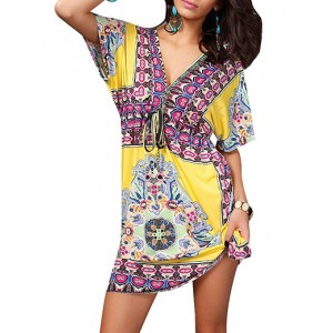 Women's Dress - Multicolored / East-Indian Influenced